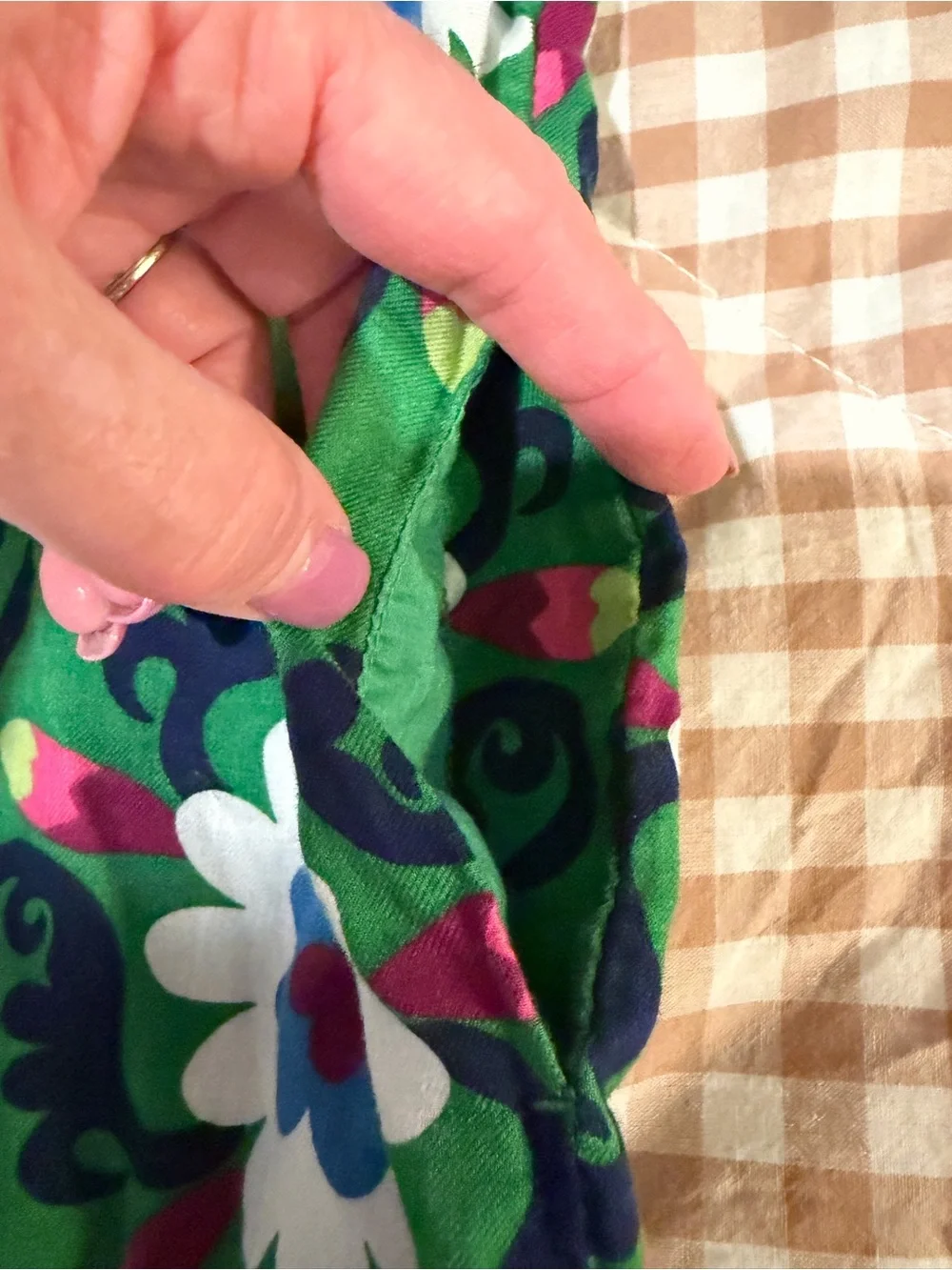 Baby Gap Toddlers Size 3years Green Dress Spring Flowers Medallions Soft Cotton